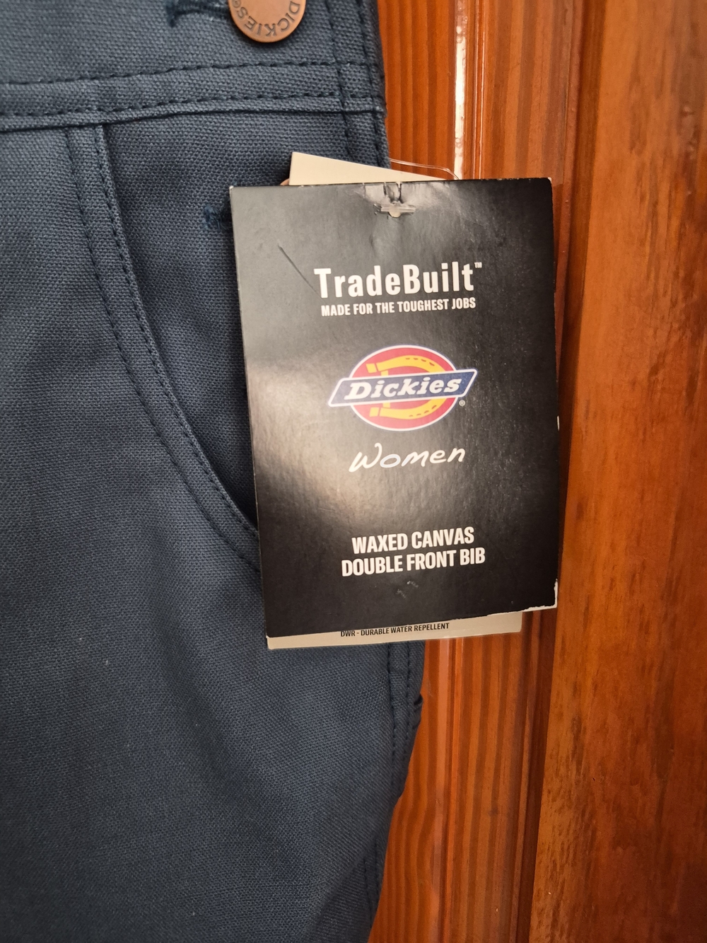 NWT Dickies Tradebuilt Womens Relaxed Fit Waxed Canvas Bib Overalls Blue Duck XL - Picture 9 of 16